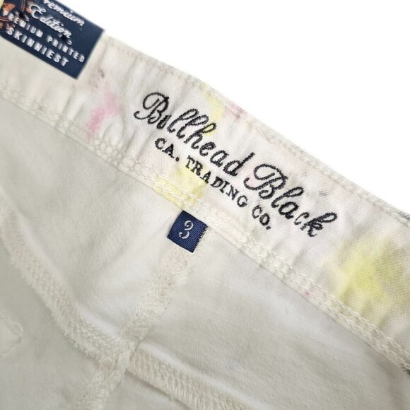 Bullhead Black Denim Paint Print Tie Dye Cutoff Shorts, Size 3 - Picture 5 of 8